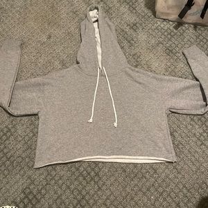 cropped grey hoodie